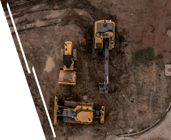Baumaschinen auf Baustelle