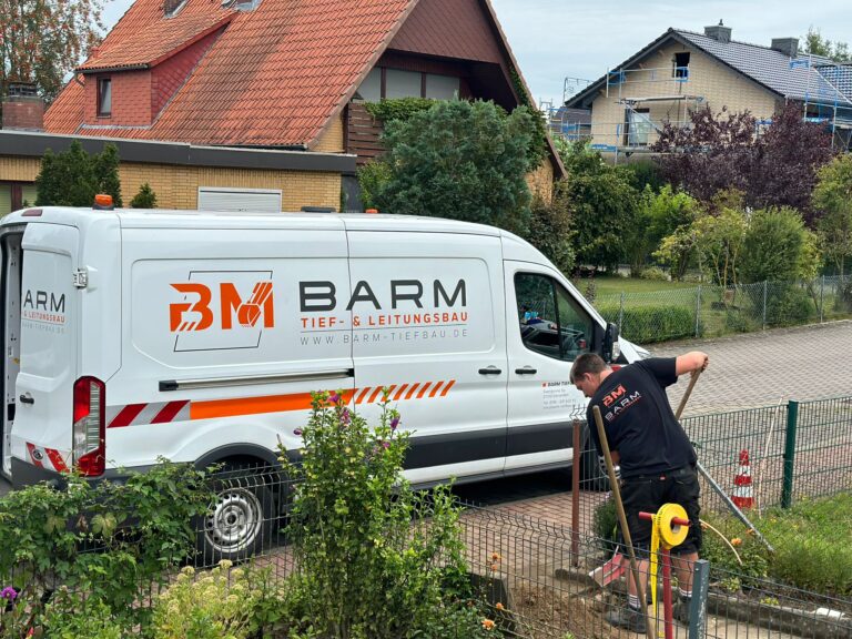 Erdarbeiten für Gehwegplatten